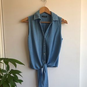 Tops - Sleeveless Blue Blouse Tops - Sleeveless Blue Blouse